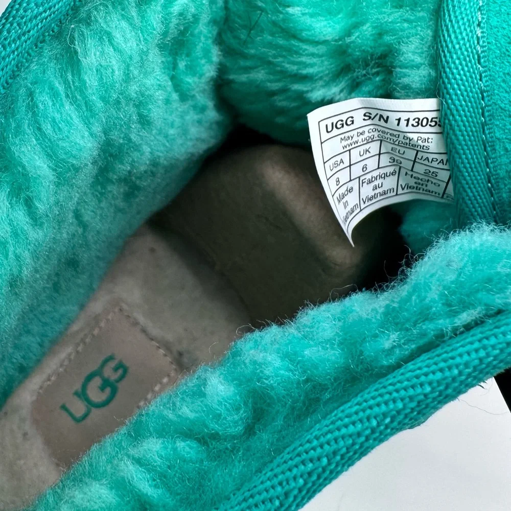 UGG Women's Teal Suede Platform Ankle Boots